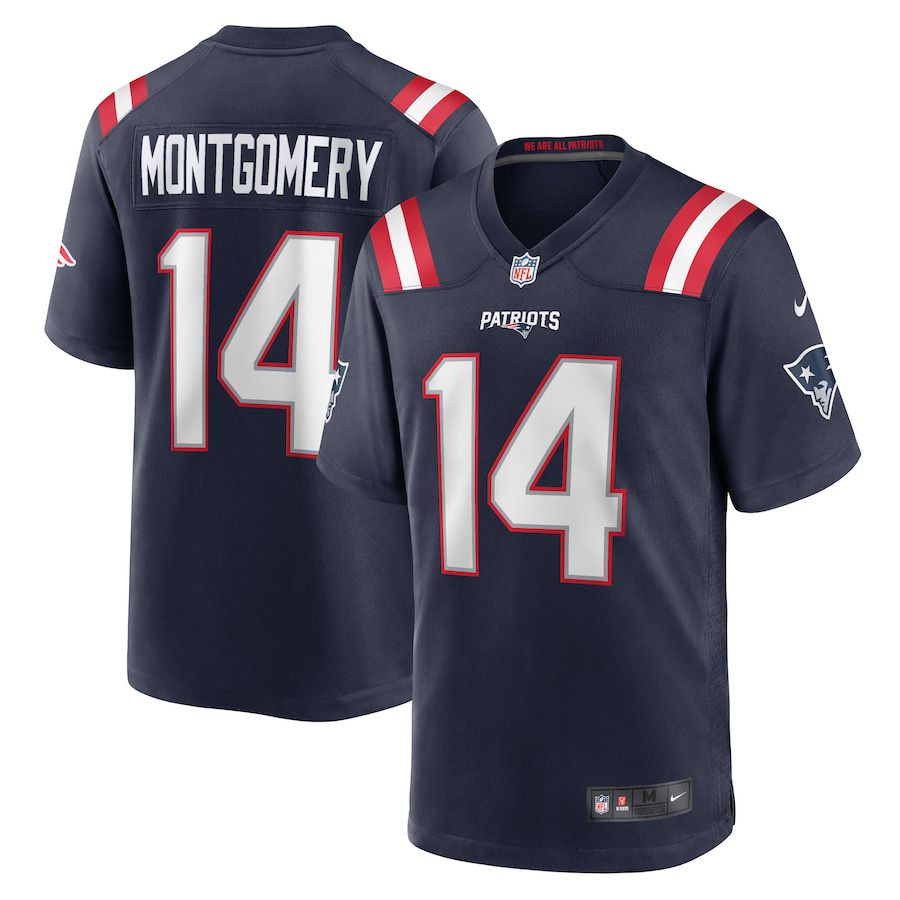 Men New England Patriots #14 Ty Montgomery Nike Navy Game NFL Jersey